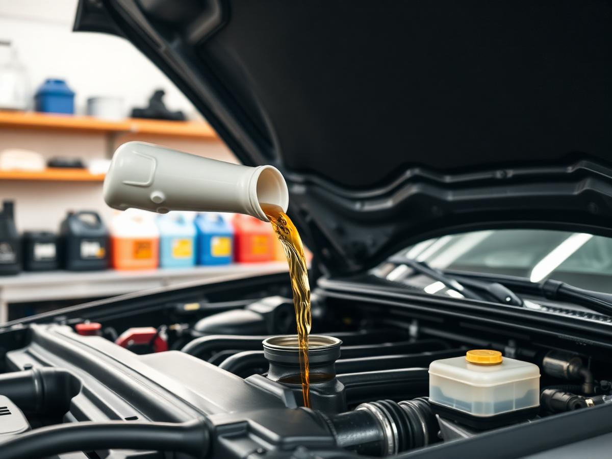 Dolévání motorového oleje do motoru vozu